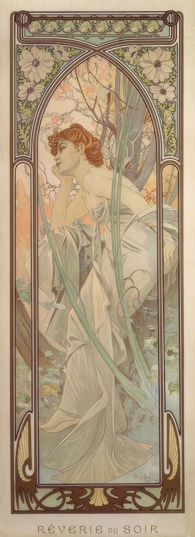 Kvällsdrömmar av Alphonse Mucha