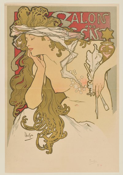 [Salon des Cent. Mars–april 1896 (provtryck före tryckning)] av Alphonse Mucha