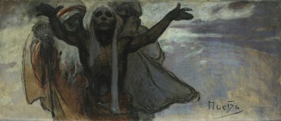 Studera för det slaviska epos av Alphonse Mucha