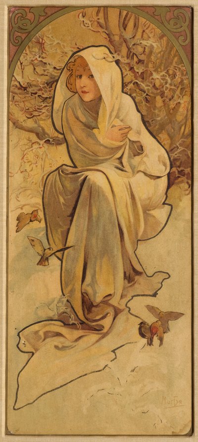 Winter från serien Les Saisons, ca. 1900. av Alphonse Mucha