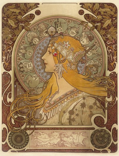 Zodiac, 1896 av Alphonse Mucha
