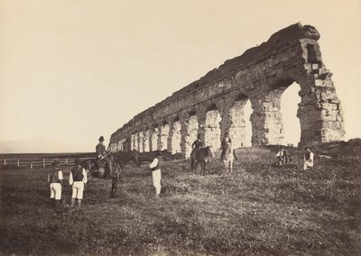 [Män till häst av romersk akvedukt], 1860-talet. av Altobelli and Molins.