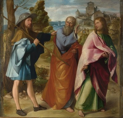 Vägen till Emmaus. Omkring 1516-17 av Altobello Melone