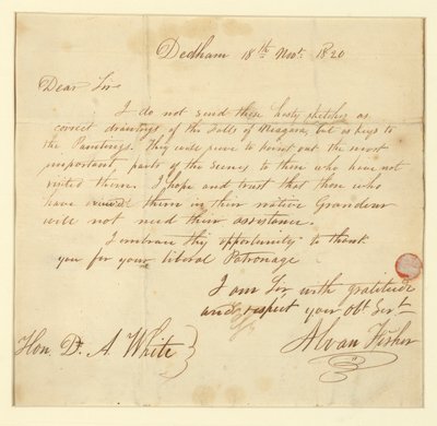 Brev till Mr D.A. White från konstnären av Alvan Fisher