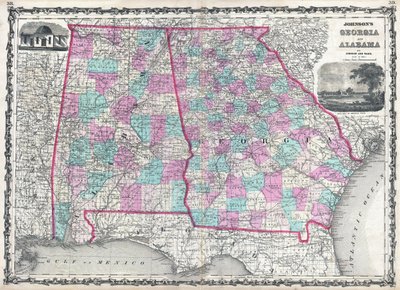 Johnsons Georgia och Alabama av Alvin Jewett Johnson