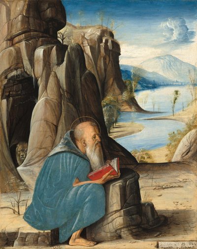 Sankt Jerome läser, ca 1476 (tempera på pannå) av Alvise Vivarini