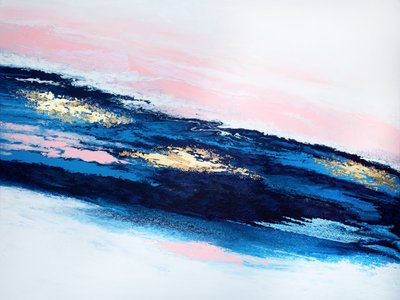 Blått, rosa, guld, abstrakt av Alyson Storms