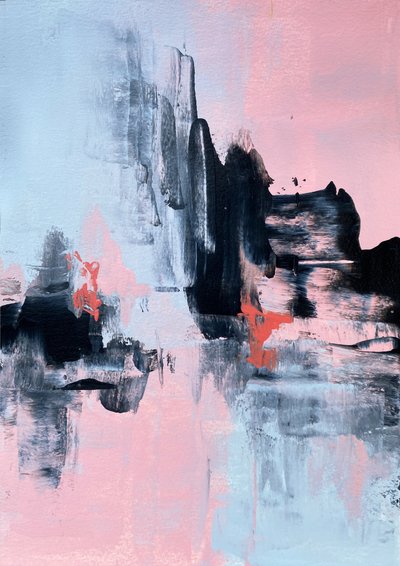 Modernt abstrakt rosa och blått av Alyson Storms