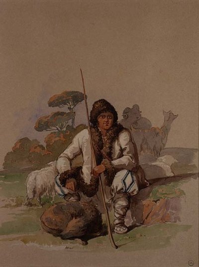 Hyrde, c.1855swed av Amadeo Preziosi