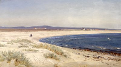 Norska:  Mennesker på en strand People on a Beach av Amaldus Nielsen