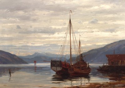 Norska  Parti från Balestrand Parti från Balestrand av Amaldus Nielsen