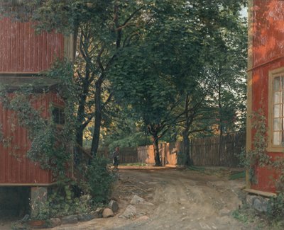 Kvällstidningen anländer av Amaldus Nielsen