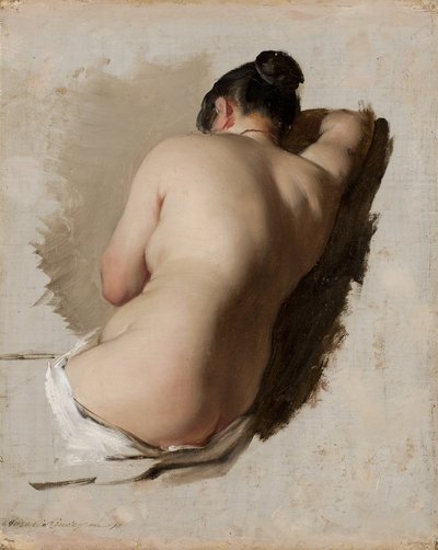 Study of a Nude, c.1850 (olja på duk) av Amalia Lindegren