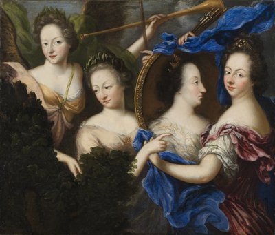 Allegori med självporträtt och profilporträtt av Ulrika Eleonore, Drottning av Sverige Finland - Allegori med självporträtt och profilporträtt av Ulrika Eleonora den äldre (1656-1693), av Koenigsmarck, Amalia Wilhelmina von (1663-1740). olja på duk av Amalia Wilhelmina von Konigsmarck