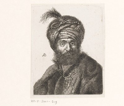 Byst av en man som bär en turban av Amalie Baader