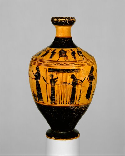 Lekythos, ca 550-530 f.Kr. (terrakotta) av Amasis Painter