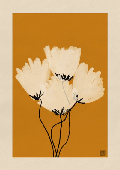 Varma, minimalistiska vallmor av Amaze Atelier