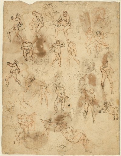 Studier av figurer (verso) av Ambrogio Figino