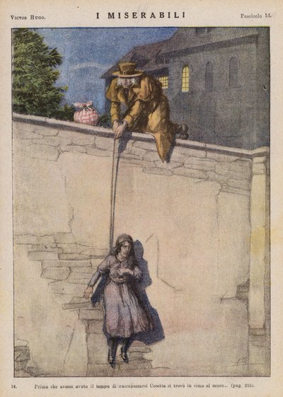 Illustration till Les Miserables av Victor Hugo (färglitografi) av Ambrogio Lombardi