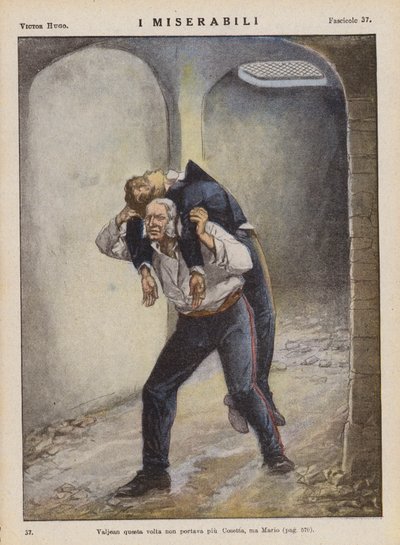 Illustration till Les Miserables av Victor Hugo (färglitografi) av Ambrogio Lombardi
