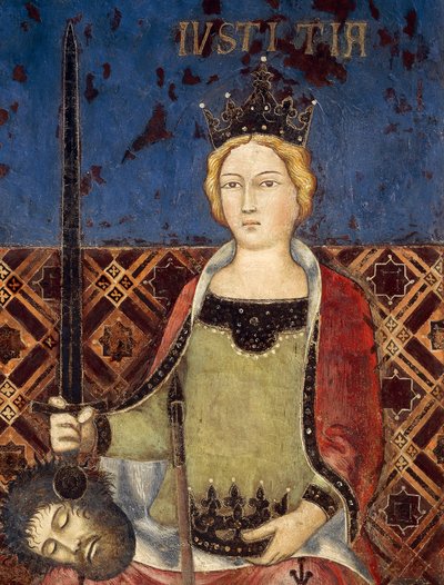 Allegory of Good Government, Justice, detalj från Allegory and Effects of Good and Bad Government on Town and Country av Ambrogio Lorenzetti