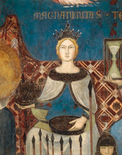 Allegori om god regering, storsinthet och generositet, detalj från Allegory and Effects of Good and Bad Government on Town and Country av Ambrogio Lorenzetti