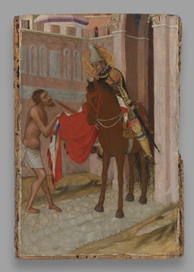 Saint Martin av Tours delar sin mantel med en tiggare av Ambrogio Lorenzetti