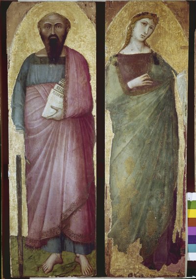 Saint Paul och ett heligt martyrskap, detalj av en polyptisk (tempera på trä av Ambrogio Lorenzetti