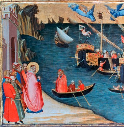 St Nicholas räddar Mira från svält, c1327-1332 av Ambrogio Lorenzetti