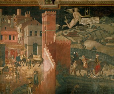 Den goda regeringens välsignelser (fresco) av Ambrogio Lorenzetti