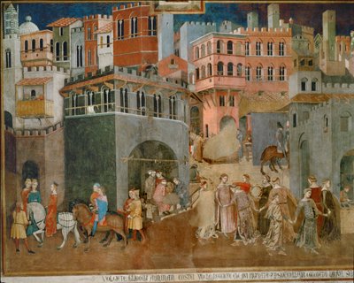 En god regerings välsignelser (fresco) av Ambrogio Lorenzetti
