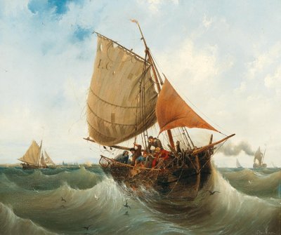 Fiske vid kusten av Ambroise Louis Garneray