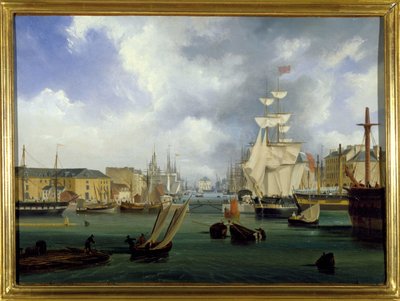 Hamnen i Le Havre, Grand Bassin, av Louis Garneray, sd. omkring 1820, Olja på duk, H. 0,330; L. 0,460. CCIP Coll. av Ambroise Louis Garneray