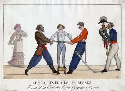 Toalett av en ung rysk officer - Garneray, Ambroise Louis (1783-1857) - ca. 1815 - Etsning, akvarell - 24x32,6 - Privat samling av Ambroise Louis Garneray
