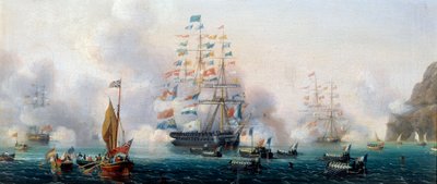 Translation des ashes de Napoleon I le 7/10/1840 Målning av Ambroise Louis Garneray (1783-1857) Sevres från 1800-talet, archives de la fabrication - Överföring av Napoleon I:s aska den 7 oktober 1840. Målning av Ambroise Louis Garneray (1783-1857) av Ambroise Louis Garneray