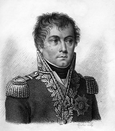 Greve Antoine François Andreossy (1761-1828), fransk general och diplomat.i "" Porträtt av de franska generalerna"". Graverad av Ambroise Tardieu 1818. Stella Collection av Ambroise Tardieu