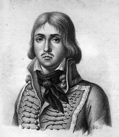 General Marceau.François Séverin Marceau Desgraviers General français (1769 till 1796).in” Porträtt av de franska generalerna efter fransmännens segrar och erövringar””. Graverad av Ambroise Tardieu 1818. Stella Collection. av Ambroise Tardieu