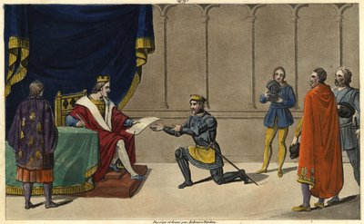 År 1327 omvandlade Karl IV the Bel (1294-1328) Bourbons seigneury till en duche pairie (duche pairie) till förmån för Robert de Clermonts ljumskeson och sonson till Saint-Louis, Louis I. av Ambroise Tardieu