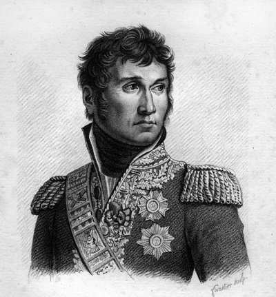 Jean Lannes (1769-1809), hertig av Montebello, fransk marskalk i "Porträtt av franska generaler efter franska segrar och erövringar"". Graverad av Ambroise Tardieu 1818. Stella Collection. av Ambroise Tardieu