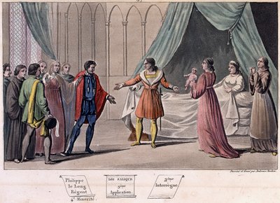 Johannes I postum (1316-1316), föddes till kung och dog efter 6 dagar. - Designad och graverad av Ambroise Tardieu 1825. av Ambroise Tardieu