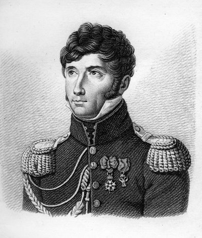 Louis Michel Letort (Le Tort) (1773-1815) i General de Brigade- i "Porträtt av franska generaler efter fransmännens segrar och strider"". Graverad av Ambroise Tardieu 1818. Stella Collection. av Ambroise Tardieu