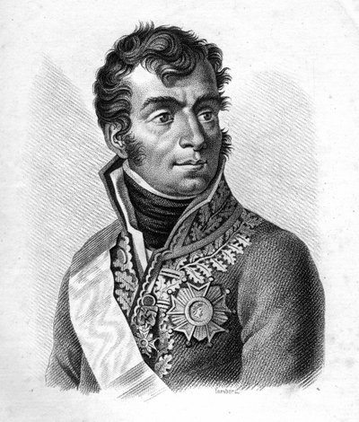 Marechal Auguste Frederic Louis (Auguste-Frederic-Louis) de Viesse de Marmont (1774-1852), hertig av Raguse - Porträtt av de franska generalerna efter fransmännens segrar och erövringar”””””. Graverad av Ambroise Tardieu 1818. Stella Collection. av Ambroise Tardieu