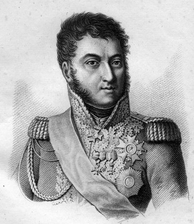 Marskalk Suchet. Louis Gabriel (Louis-Gabriel) Suchet (1770-1826), hertig av Albufera Maréchal av Frankrike. i” Porträtt av de franska generalerna efter fransmännens segrar och erövringar””. Graverad av Ambroise Tardieu 1818. Stella Collection. av Ambroise Tardieu