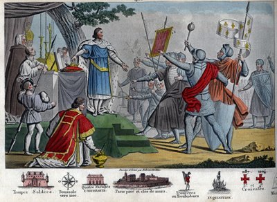 Filip II (1165-1223), kung Capetian, känd som "Augustus", föreslår att ge sin krona till sina soldater om de kan behålla den en dag före slaget vid Bouvines, men alla föredrar att behålla sin kung. Genom att vinna detta slag förstörde Filip II en koalit av Ambroise Tardieu