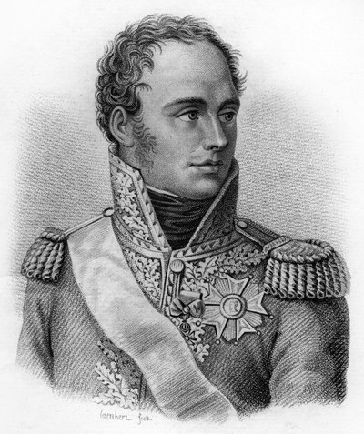 Porträtt av Eugene Rose de Beauharnais, känd som Prince Eugene (1781-1824), vicekung av Italien - i "Porträtt av franska generaler efter fransmännens segrar och erövringar"". Graverad av Ambroise Tardieu 1818. Stella Collection. av Ambroise Tardieu