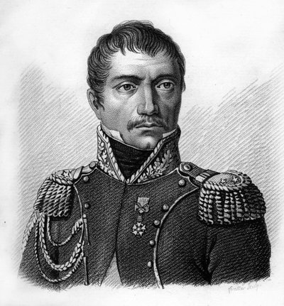 Porträtt av general Philippe Auguste Eugène Merlin de DOUAI 1754-1838.- i "Porträtt av franska generaler efter fransmännens segrar och strider"". Graverad av Ambroise Tardieu 1818. Stella Collection. av Ambroise Tardieu