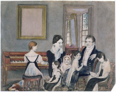 Familjen Schuyler, 1824 (wc på papper) av Ambrose Andrews