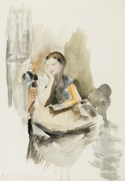 Helen, 1917 (penna, pensel & wc på papper) av Ambrose McEvoy