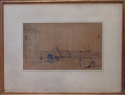 Le Quai de Carenage, Le Pollet, 1928 (penna och wc på papper) av Ambrose McEvoy