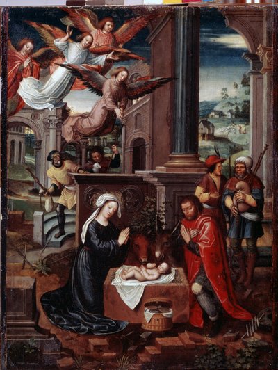 ""Födelsekyrkan"" Målning av Ambrosius Benson (1495-1550) Hermitagemuseet från 1500-talet, Sankt Petersburg av Ambrosius Benson